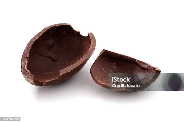 Broken Chocolate Easter Egg Stock Photo - Download Image Now - Chocolate, Chocolate Easter Egg, Cross Section