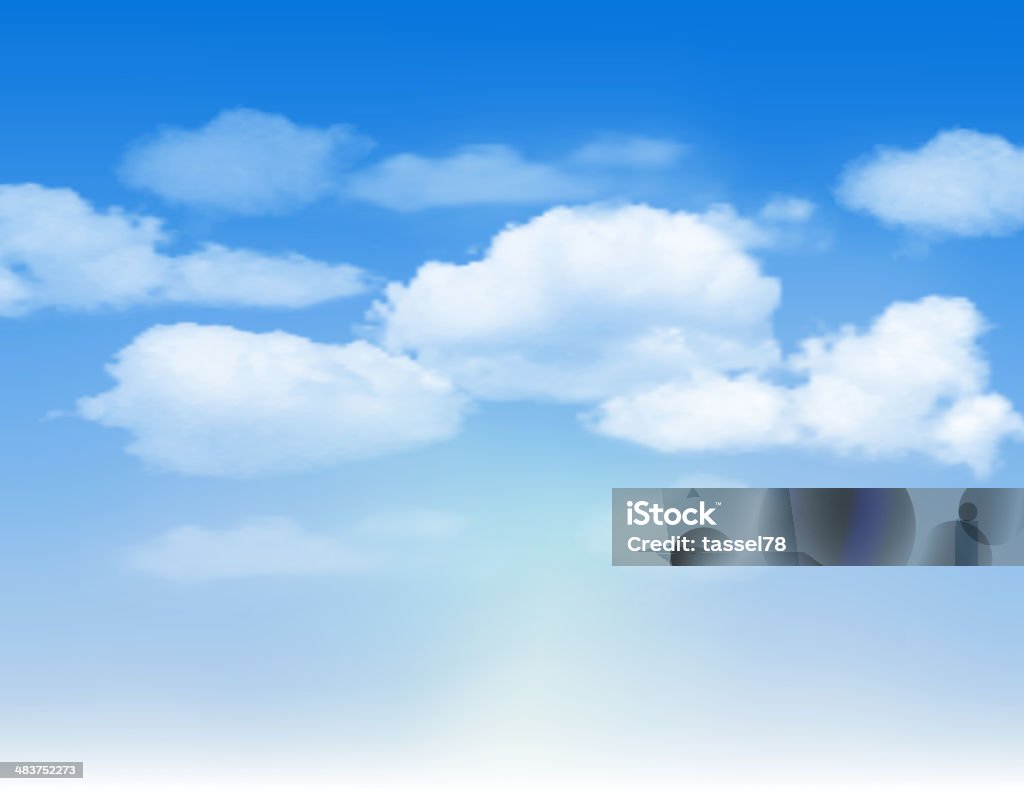 Blauer Himmel mit Wolken. - Lizenzfrei Blau Vektorgrafik