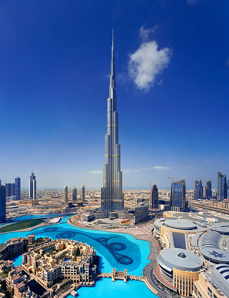 브룩할로우 스트르셰도체스키 표시중 부르즈 할리파 및 파운턴 - dubai built structure business skyscraper 뉴스 사진 이미지