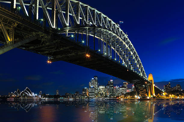 도시, 시드니 오페라 하우스, 하버 브리지 at dusk - the rocks sydney harbor bridge sydney australia new south wales 뉴스 사진 이미지