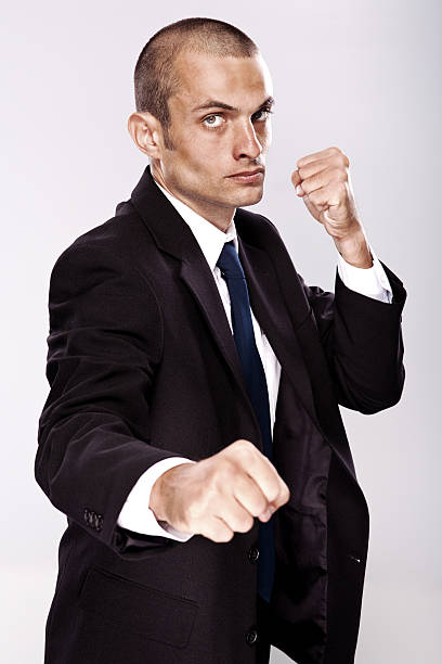 pozycja wojownika - boxing caucasian men business zdjęcia i obrazy z banku zdjęć