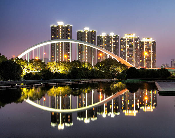 Qin bridge in Ningbo China stock photo