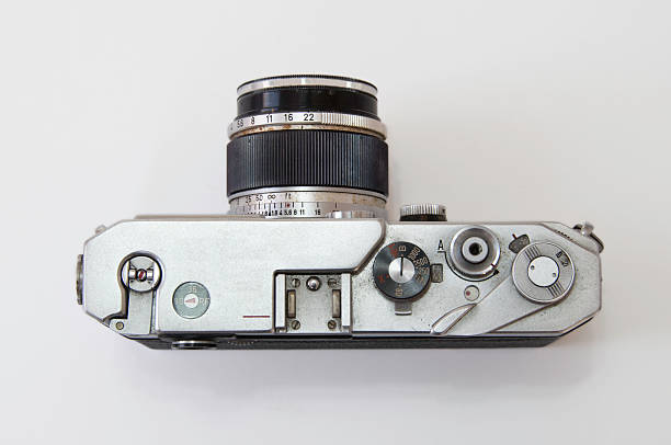 istock Old Rengefinder Camera from 1962 on White Back Ground. 483754575