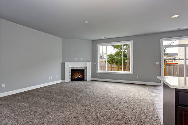 istock Modern and completely gray interior of home. 483755208