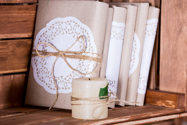 istock Wood book shelf with vintage books 483755740