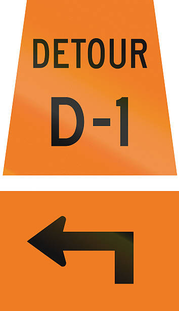 istock Detour D-1 Left Turn Ahead in Canada 483759054