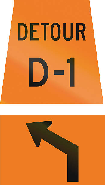 istock Detour D-1 Left Curve Ahead in Canada 483759086