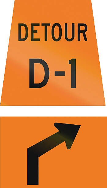 istock Detour D-1 Left Right Ahead in Canada 483759090