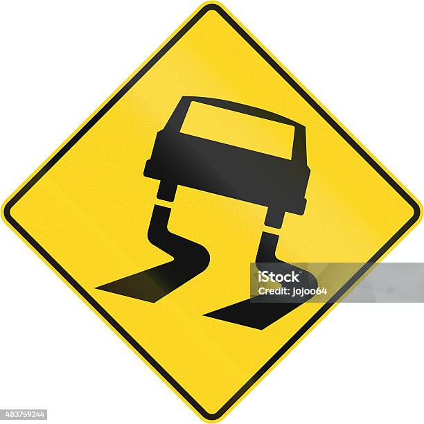 Slippery When Wet In Canada Stock Photo - Download Image Now - 2015, Black Color, Border - Frame