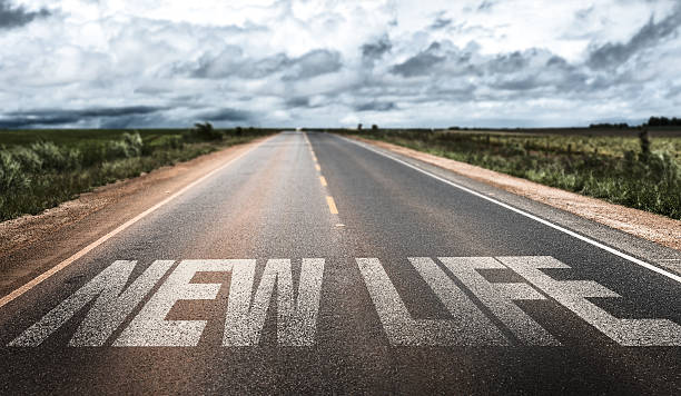 istock New Life written on rural road 483760434