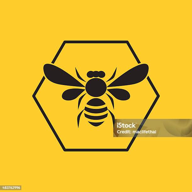 Bee Logo Stock Illustration - Download Image Now - 2015, Animal, Backgrounds