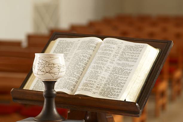 istock Bible at church 483767125