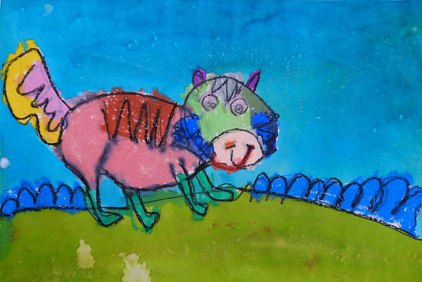 istock Child's painting - colorful dog 483767904