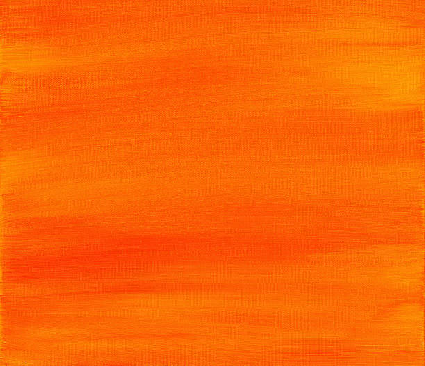 Arancione e giallo dipinte tramonto sfondo ~ Pennello pennellate - foto stock