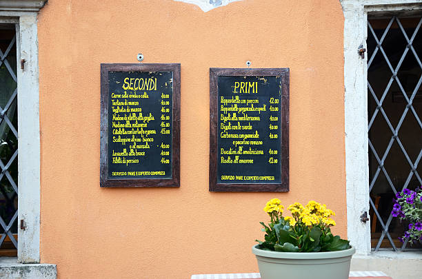 italienisches café-menü - guarda stock-fotos und bilder