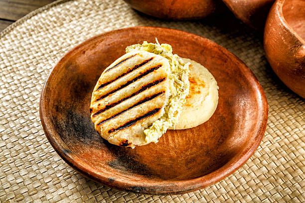 Reina Pepiada Arepa traditional dish in Venezuela. \