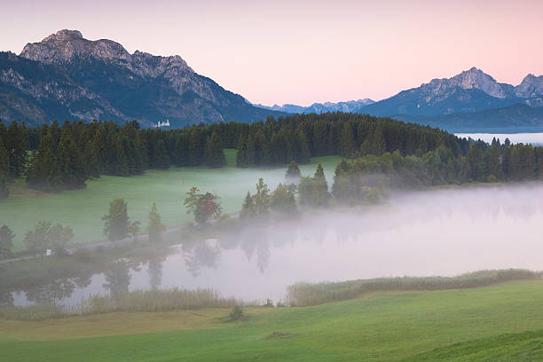 고요한 추절 풍경과 한 바이에른 레이브 - gehrenspitze 뉴스 사진 이미지