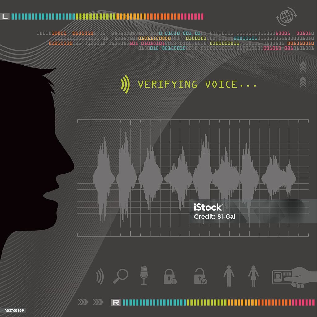 Biométriques de reconnaissance vocale - clipart vectoriel de Biométrie libre de droits
