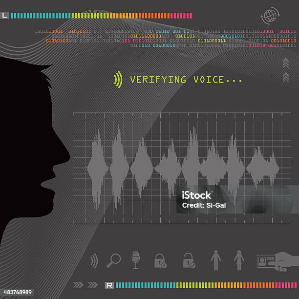 Biométriques De Reconnaissance Vocale Vecteurs libres de droits et plus d'images vectorielles de Biométrie - Biométrie, Voix, Reconnaissance vocale