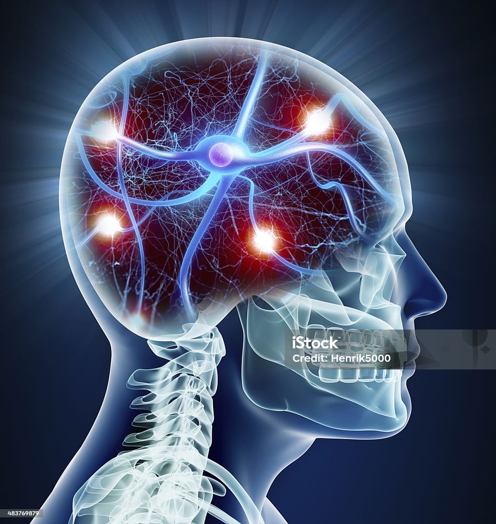 Клетки с нейроны головного мозга - Стоковые фото Нервная система человека роялти-фри