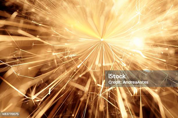 Sparks Background Stock Photo - Download Image Now - Fire - Natural Phenomenon, Macrophotography, Electricity