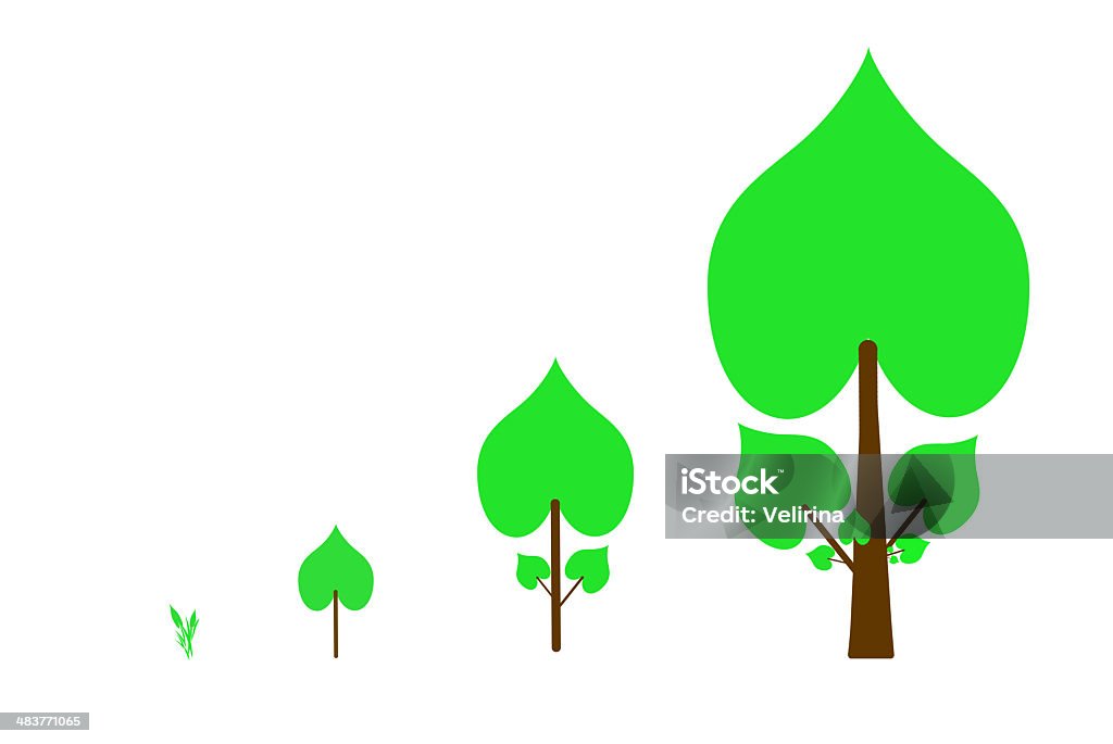 Set di alberi immagini di germe di grande albero - Illustrazione stock royalty-free di Albero