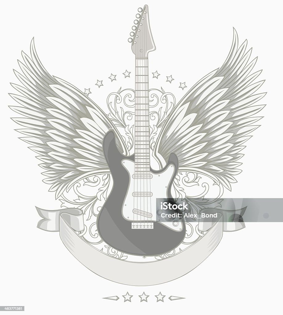 Winged Gitara - Grafika wektorowa royalty-free (Heavy metal)