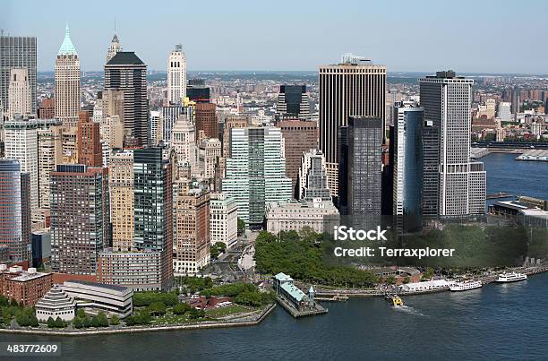 Ньюйорк Skyline От Air — стоковые фотографии и другие картинки Архитектура - Архитектура, Без людей, Береговая линия