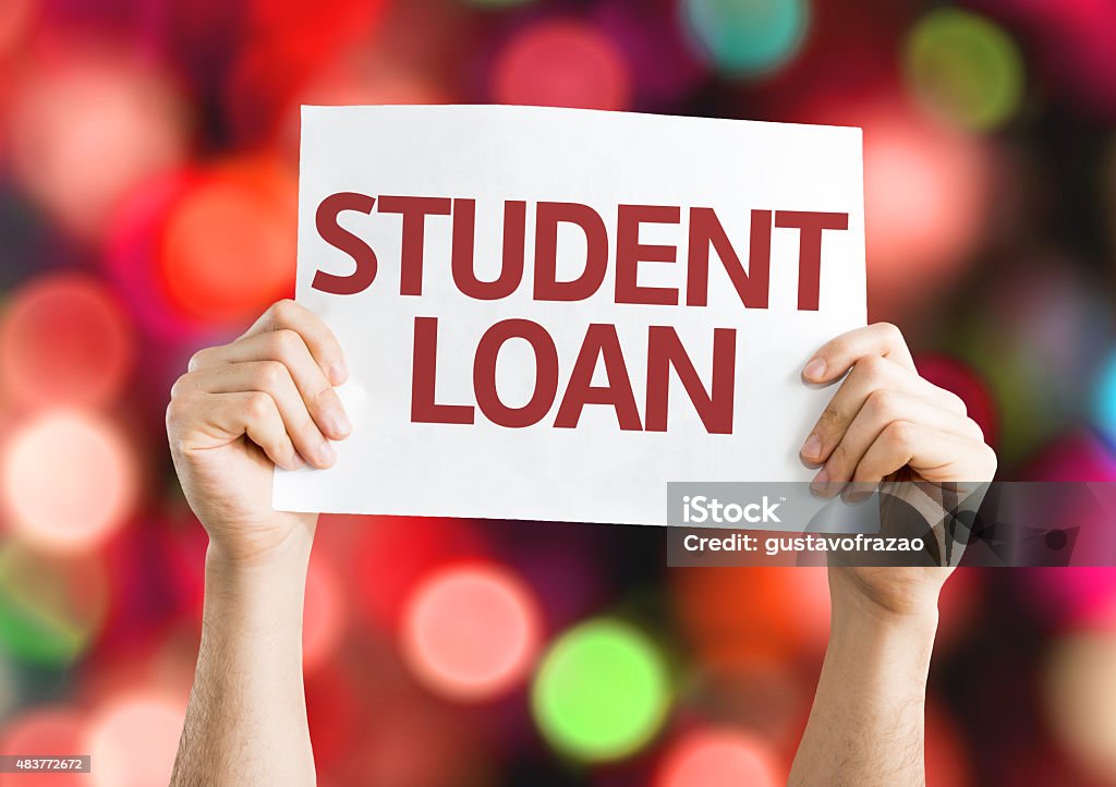 Student Loan card with bokeh background 2015 Stock Photo