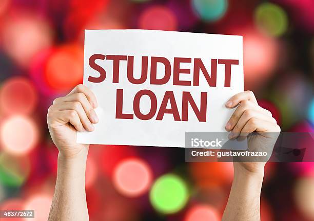 Student Loan Card With Bokeh Background Stock Photo - Download Image Now - 2015, Adult Student, Assistance