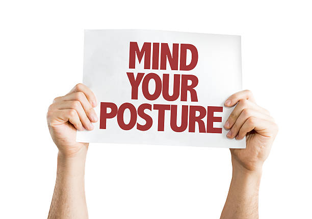 Mind Your Posture card isolated on white Mind Your Posture card isolated on white ergonomic keyboard photos stock pictures, royalty-free photos & images