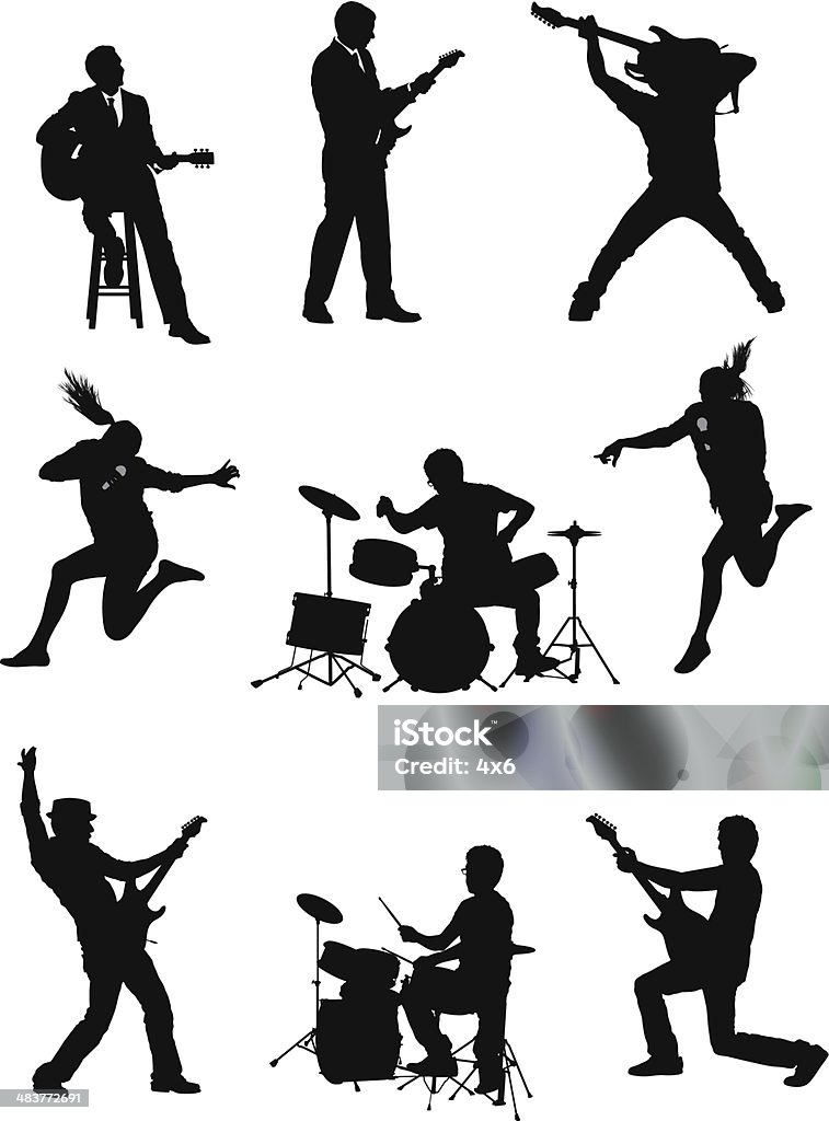 Silhouette of musicians Silhouette of musicianshttp://www.twodozendesign.info/i/1.png In Silhouette stock vector