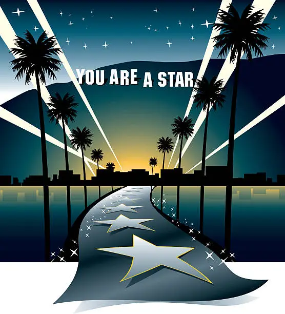 Vector illustration of Street to the Stars