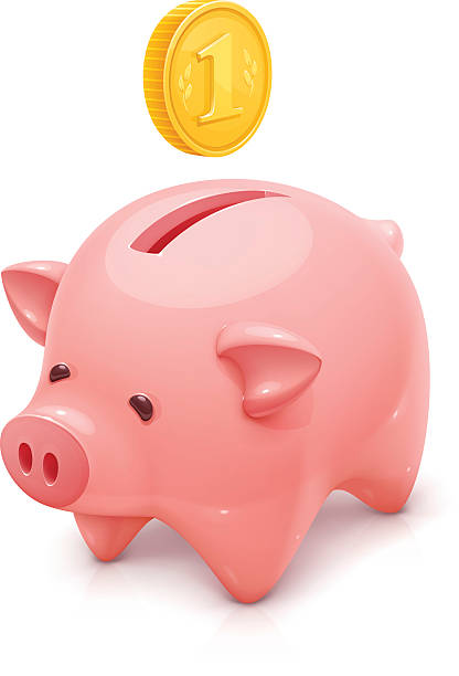 ilustrações, clipart, desenhos animados e ícones de piggy bank - economise