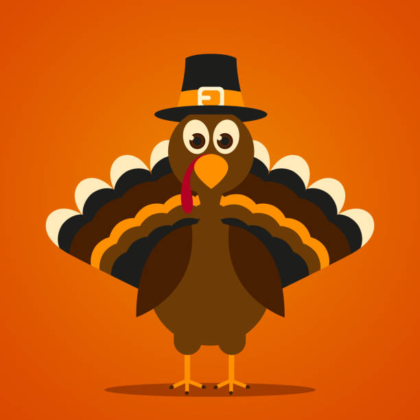 illustrazioni stock, clip art, cartoni animati e icone di tendenza di vector design felice giorno del ringraziamento - turkey thanksgiving farm meal