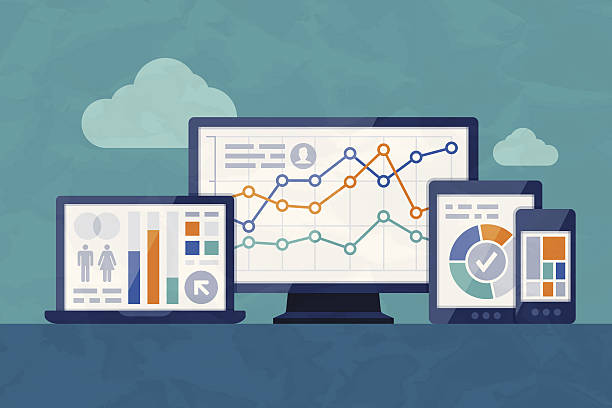 statystyki i analizy - seo marketing internet search engine stock illustrations