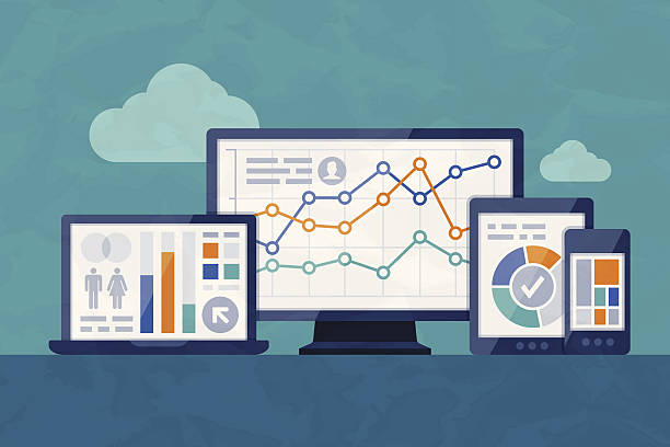 статистические данные и анализ - flow chart analytics chart diagram stock illustrations