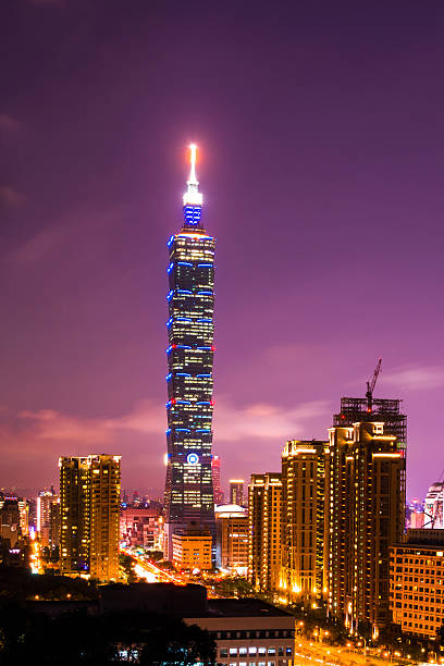 istock Taipei101 tower at evening skyline,Taiwan 483774488
