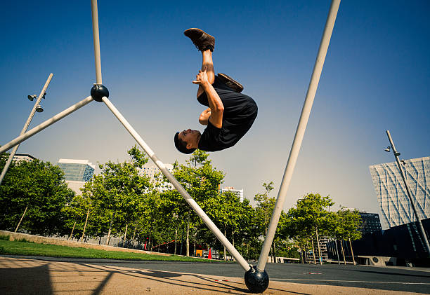 istock Traceur doing a back flip in Barcelona Spain 483774690