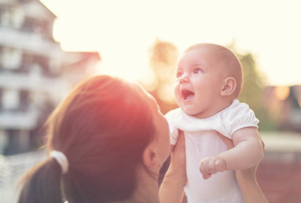 Mother and child love and play
