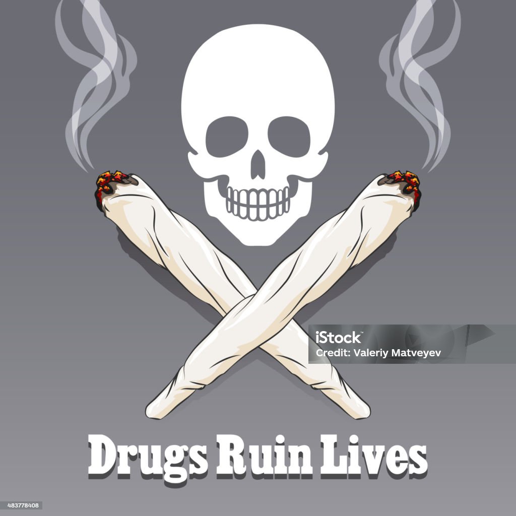 Vector anti drug poster Vector anti drug poster. Danger narcotic and marijuana, warning marijuana illustration 2015 stock vector