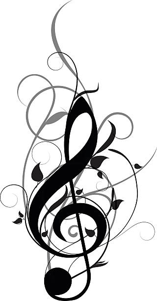 ilustrações de stock, clip art, desenhos animados e ícones de nota musical - musical note treble clef music sheet music