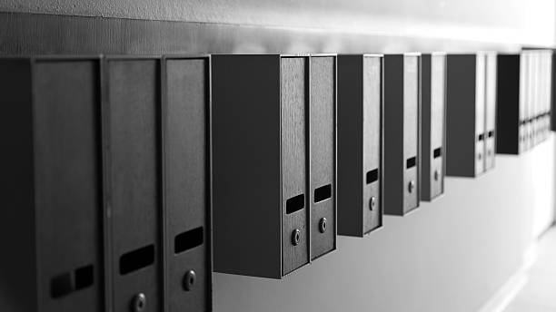 istock Mailbox black and white in depth of field alley 483779310