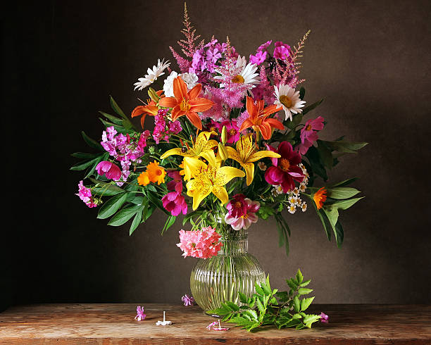 istock Bouquet from cultivated flowers in a jug. 483784108