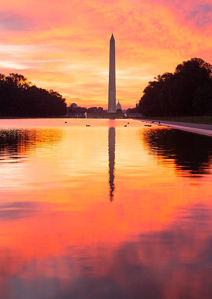 istock Brilliant sunrise over reflecting pool DC 483784635