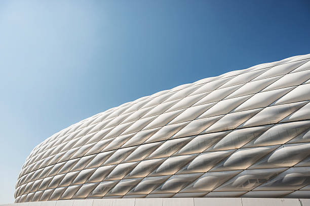 Allianz Arena Munich, Germany Munich,Germany - March 28, 2014: Detail of Allianz Arena , a football stadium in Munich , Bavaria. FC Bayern Munich and TSV 1860 Munich , two professional football clubs , have played their home games there at May 2005. allianz arena stock pictures, royalty-free photos & images