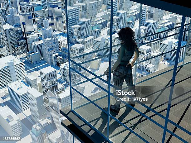 On The Roof Of A Skyscraper Stock Photo - Download Image Now - 2015, Adult, Architecture