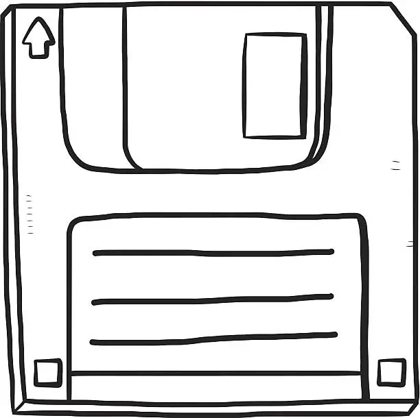 Vector illustration of diskette cartoon