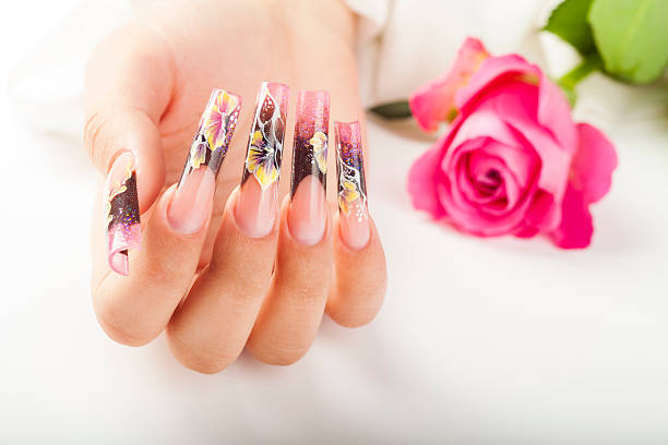 istock Human hand with the beautiful fingernail 483786657