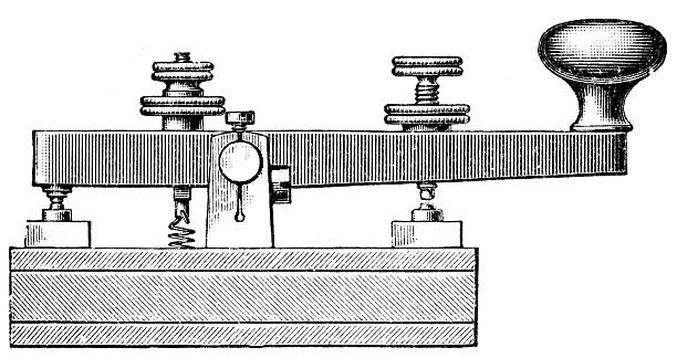 전신 - telegraph machine stock illustrations